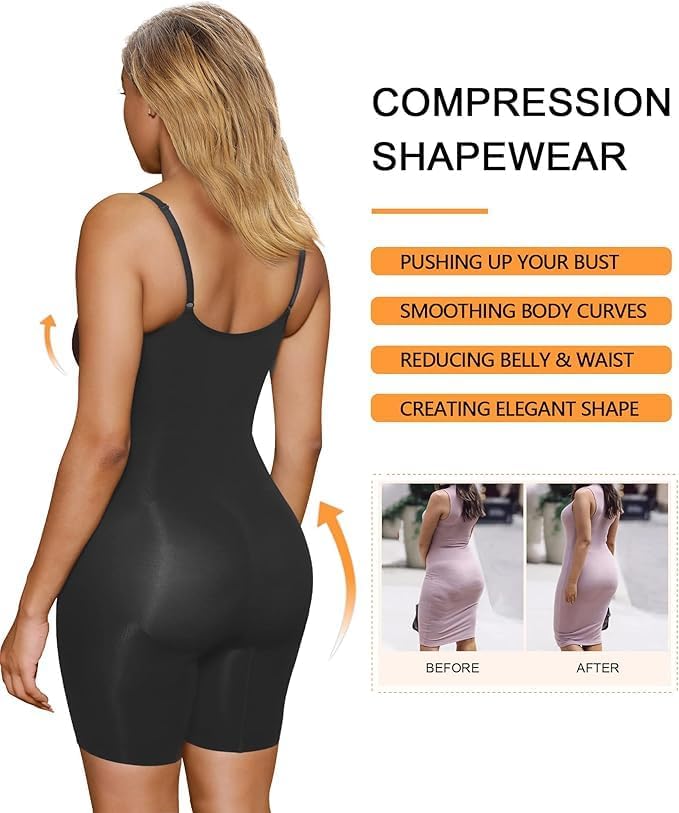 Elevate Your Silhouette with the SHAPERX Women's Seamless Tummy Control Bodysuit - Ultimate Comfort and Style