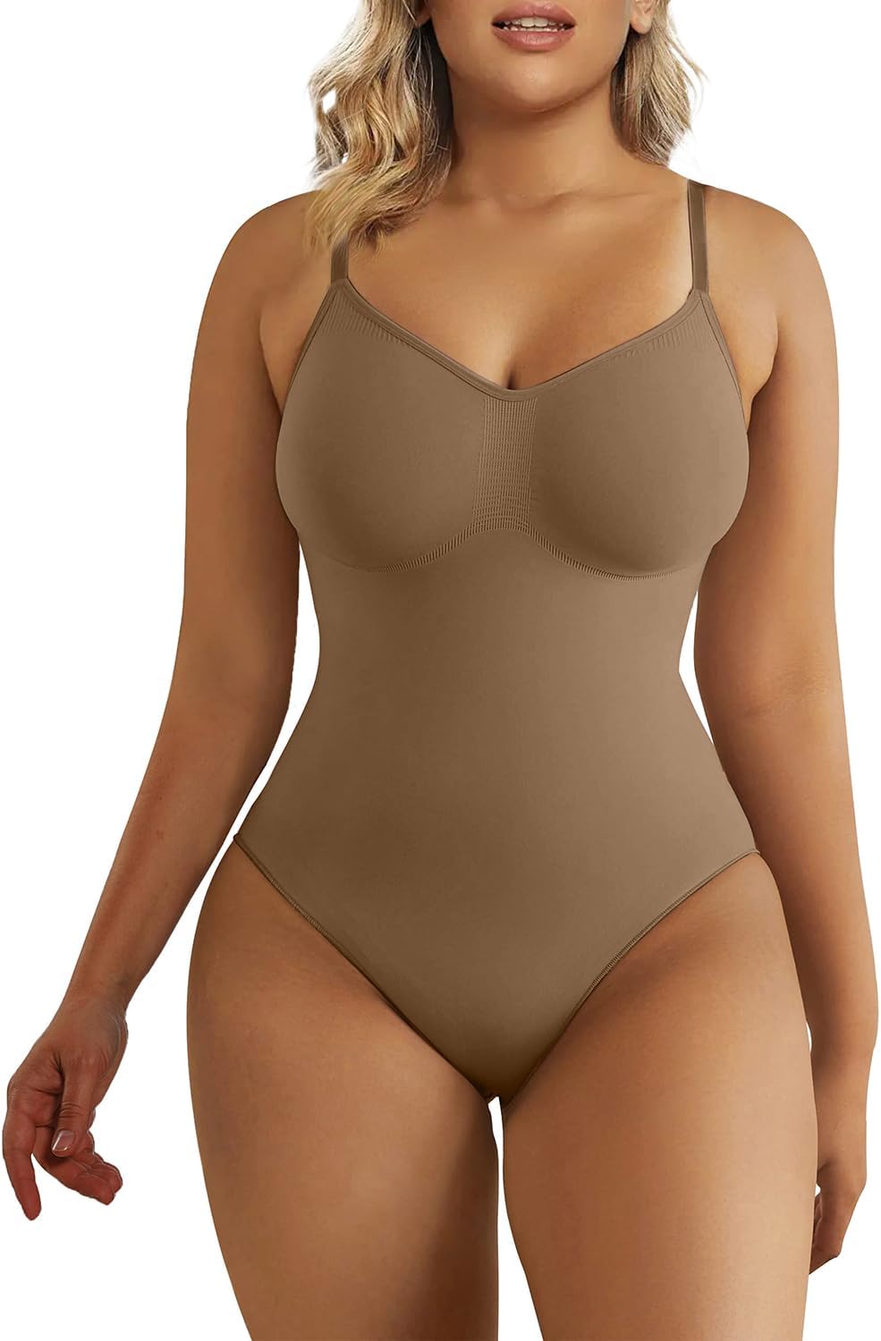 Elevate Your Silhouette with the SHAPERX Women's Seamless Tummy Control Bodysuit - Ultimate Comfort and Style