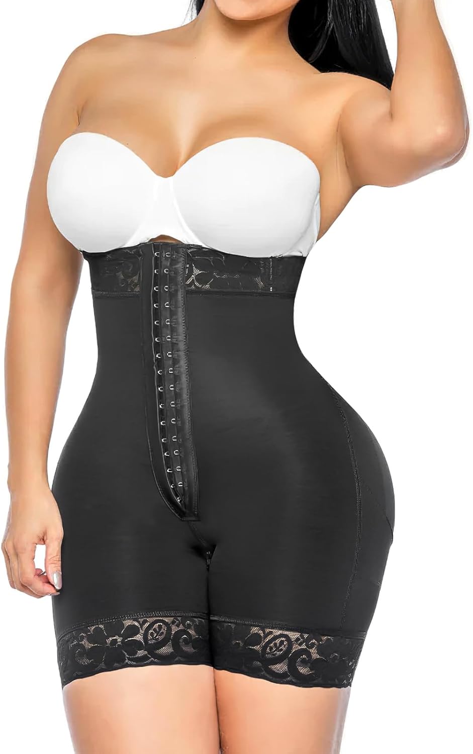 YIANNA Women's Tummy Control Strapless Shapewear - Colombian Body Shaper Shorts with Butt Lifter and Convenient Zipper Crotch for Effortless Style
