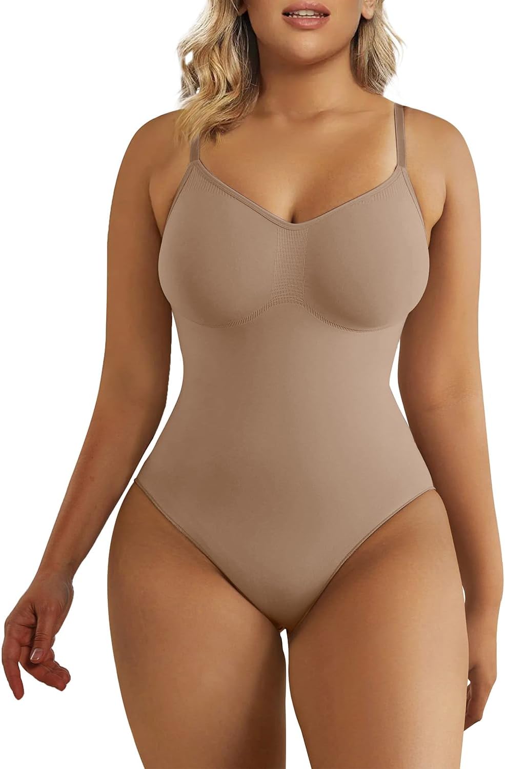 Elevate Your Silhouette with the SHAPERX Women's Seamless Tummy Control Bodysuit - Ultimate Comfort and Style