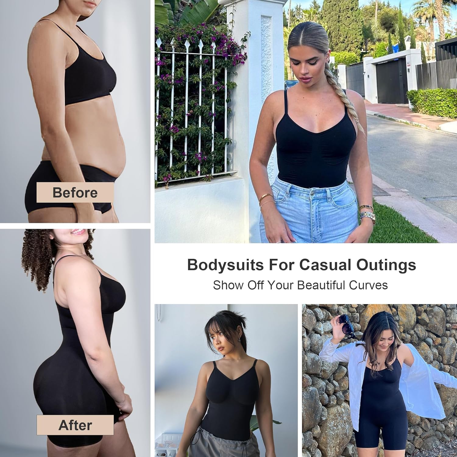 Elevate Your Silhouette with the SHAPERX Women's Seamless Tummy Control Bodysuit - Ultimate Comfort and Style