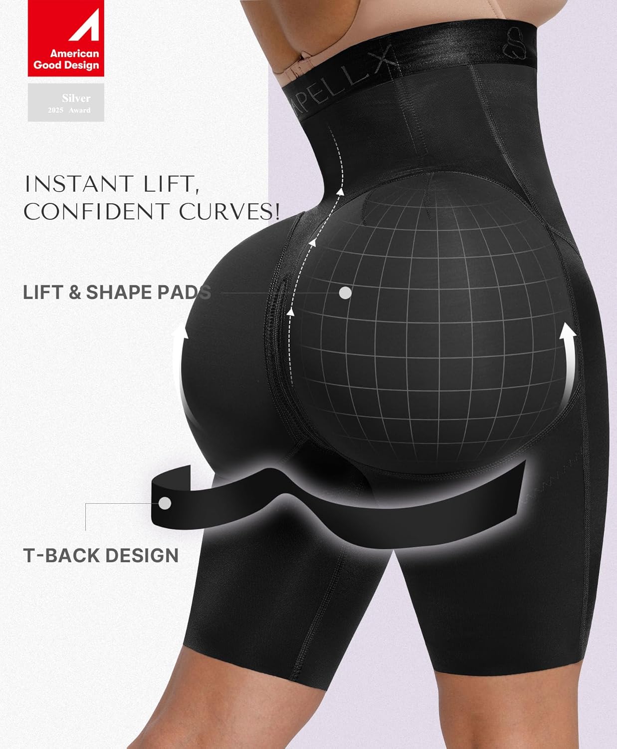 Transform Your Look with SHAPELLX High Waisted Tummy Control Body Shaper Shorts - Ultimate Butt Lifting Comfort