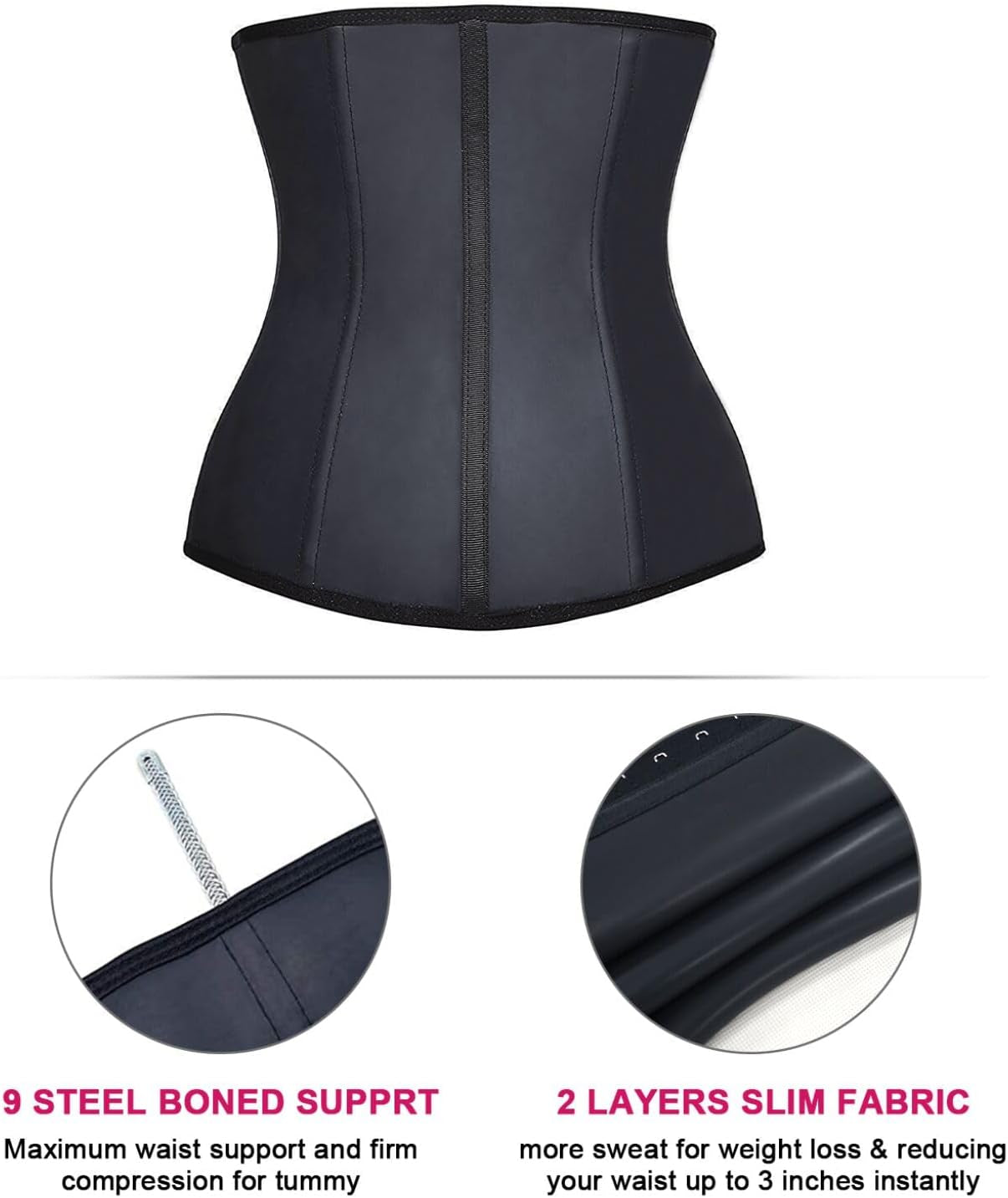 Transform Your Silhouette with YIANNA Women's Underbust Latex Sport Girdle Waist Trainer - Achieve the Hourglass Figure You Desire!